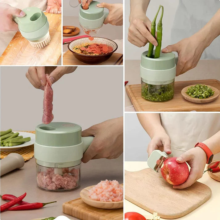 4 in 1 Portable Electric Vegetable Cutter Set