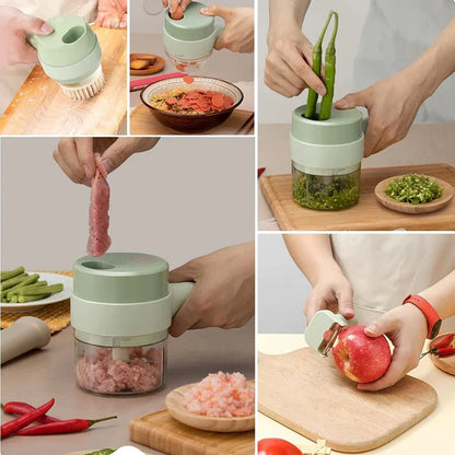 4 in 1 Portable Electric Vegetable Cutter Set