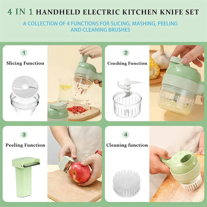 4 in 1 Portable Electric Vegetable Cutter Set