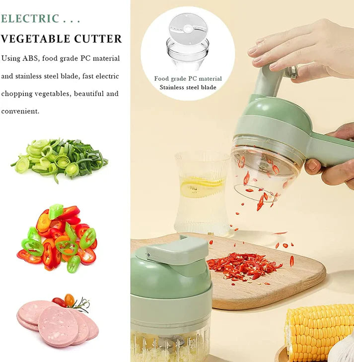 4 in 1 Portable Electric Vegetable Cutter Set